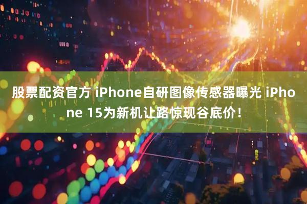股票配资官方 iPhone自研图像传感器曝光 iPhone 15为新机让路惊现谷底价！