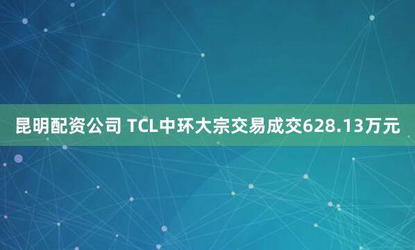 昆明配资公司 TCL中环大宗交易成交628.13万元